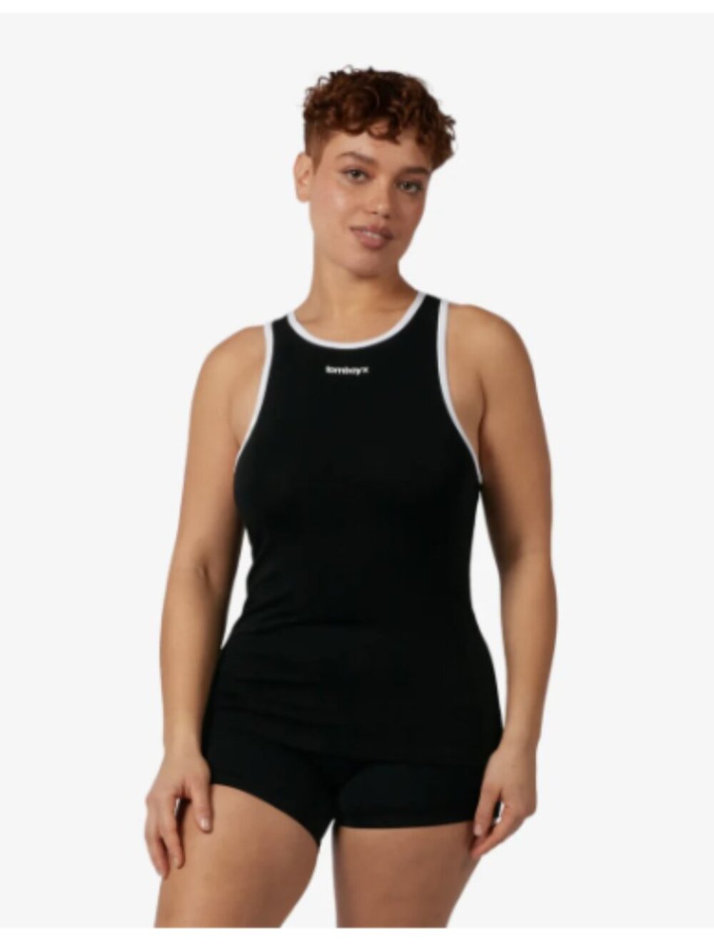 tomboyx Cotton Ringer Tank - Black Women's Size Large